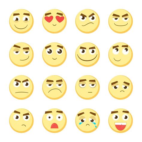 Conjunto De Emoticonos Colección De Emoji Vector Gratis