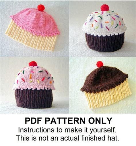 Knitting Pattern Baby Cupcake Hat Pattern The Cupcakes Hat Etsy