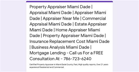 Property Appraiser Miami Dade Appraisal Miami Dade Appraiser Miami