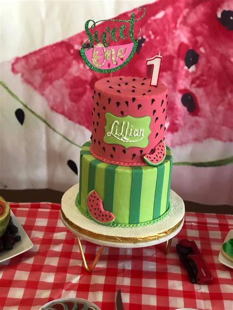 One In A Melon Cake Topper Sweet One Cake Topper One In A Melon Birthday Party Sweet Summer