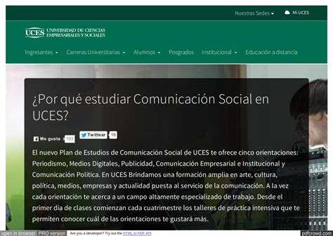 Pdf Plan De La Licenciatura En Comunicación Social En Uces Dokumentips