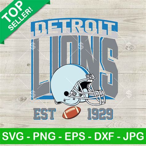 Detroit Lions Est 1929 SVG, Detroit Lions Helmet SVG, Lions NFL Team ...