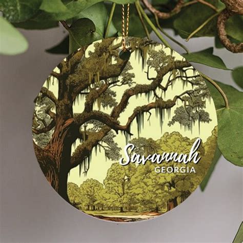 Savannah Georgia Live Oak Trees Ornament Travel Ornament Christmas