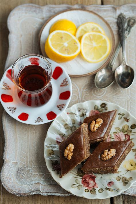 Turkish Tea With Lemon And Baklava By Stocksy Contributor Pietro