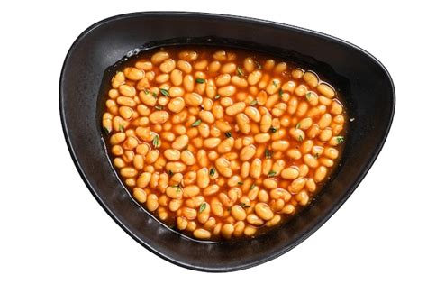 Premium Photo Baked Beans In Tomato Sauce In A Plate Isolated On