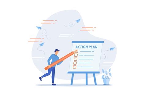 Premium Vector Action Plan Step By Step Checklist To Progress And