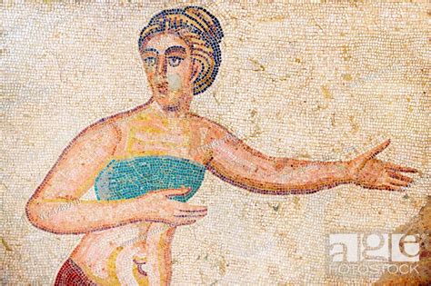 The Bikini Girls Ancient Roman Mosaics At The Villa Romana Del Casale Sicily Italy Stock