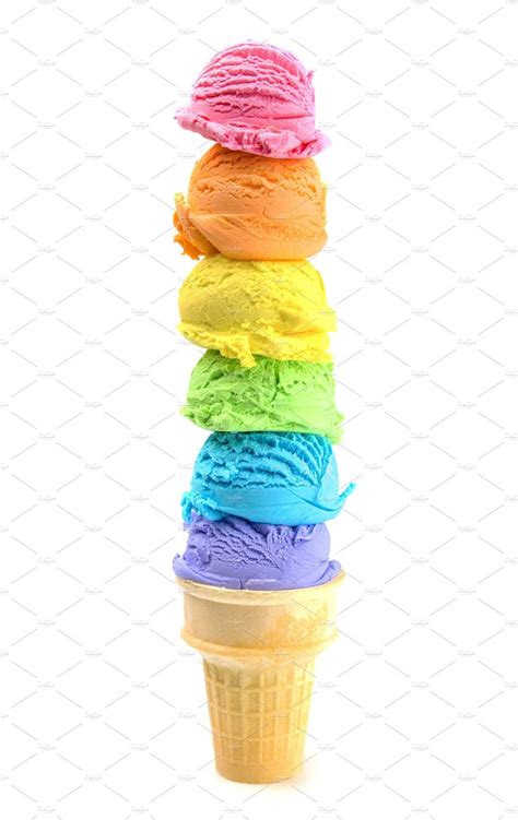 Six Scoops Of Rainbow Ice Cream Rainbow Ice Cream Ice Cream Rainbow Food