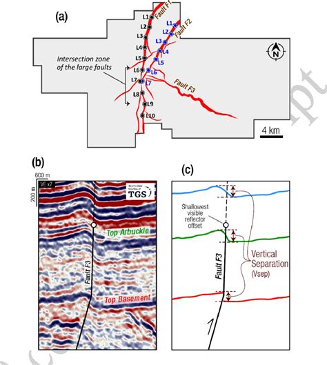 A A Map Of The Seismic Survey Showing The Large Faults In The Study