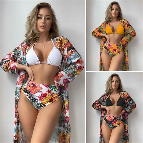 Maillot De Bain Imprim Floral Pour Femmes Bikini Dos Nu Taille Haute