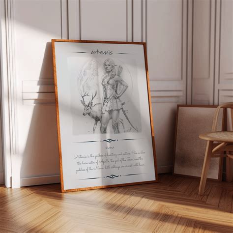 Greek Mythology Poster Artemis Poster Greek Mythology Art Greek
