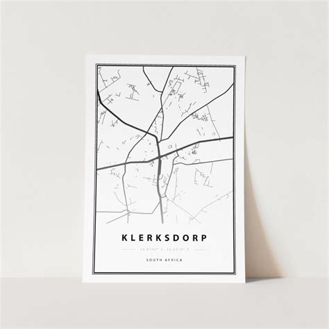 Klerksdorp Map Art Print