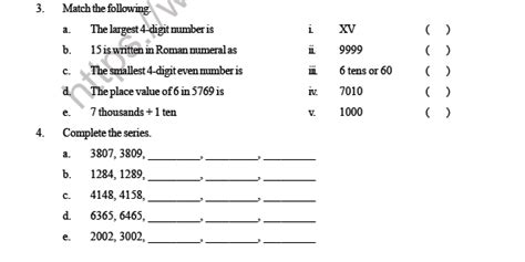 Cbse Class 3 Maths Number Upto 9999 Question Bank