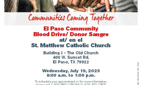 El Paso Community Blood Drive At St Matthew Catholic Church