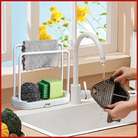 Dish Rag Holder For Kitchen Sink Sink Storage Organizer Detachable Dish