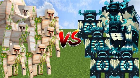 Wardens Vs Golems Minecraft Mob Battle Youtube