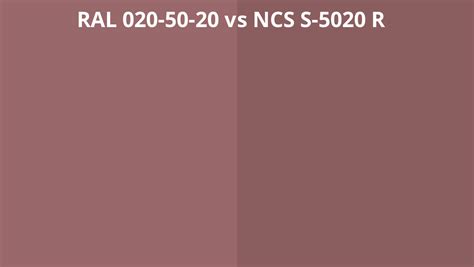 Ral 020 50 20 Vs Ncs S 5020 R Ral Colour Chart Uk