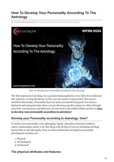 How To Develop Your Personality According To The Astrology