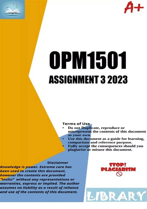 Opm1501 Assignment 3 Complete Answers 2023 695222 Due 14 July 2023