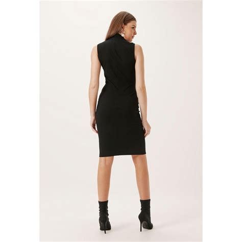 Vestido Midi Sem Manga Preto Preto Netshoes