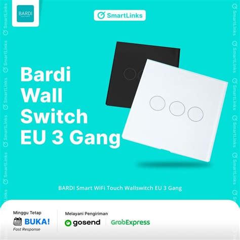 Jual Saklar Bardi Smart Wall Switch Touch 3 Gang Eu Wifi Wireless Iot