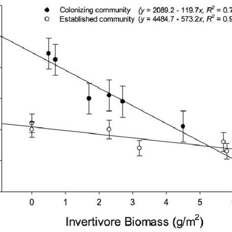 Relationship Between Macroinvertebrate Density And Invertivore Biomass