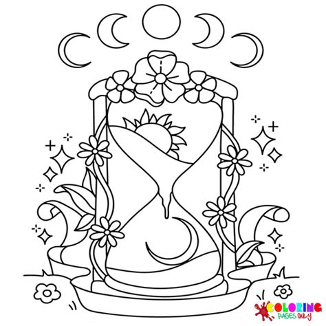 Beautiful Hourglass Free Printable Coloring Pages