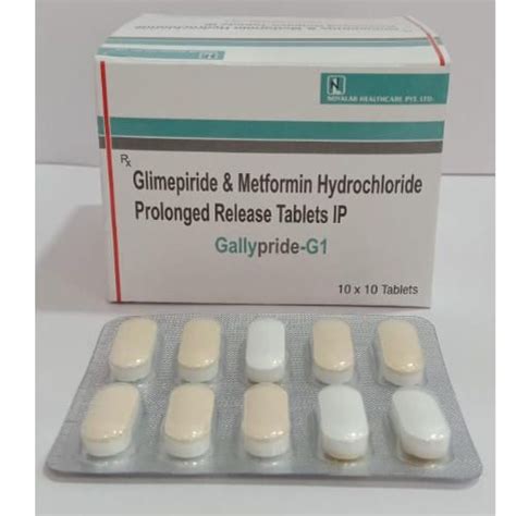 Glimepiride And Metformin Hydrochloride Prolonged Release Ip Packaging