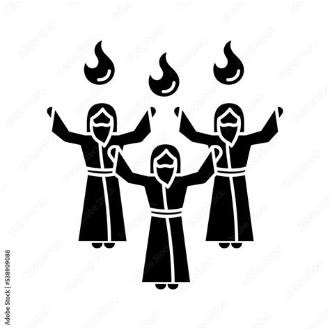 Pentecost black glyph icon. Whit Sunday. Christian holiday. Jesus ...