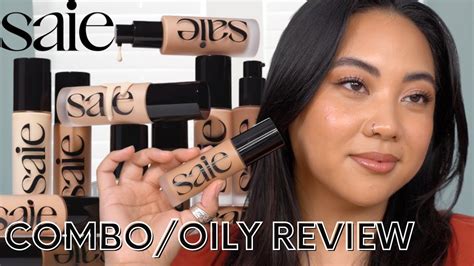 Saie Glowy Super Skin Serum Foundation Combo Oily Skin Review Demo