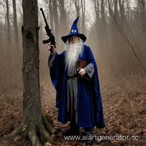 Mystical Wizard Hunting in Enchanted Forest | AI Art Generator