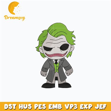 Joker Chibi Embroidery Design Dreamsvg Store