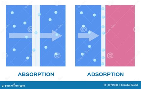 Ícone Da Absorção E Do Vetor Da Adsorção Ilustração Do Vetor