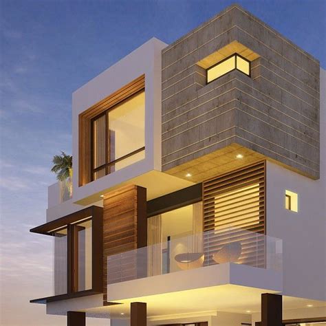 Modern Two-Story House with Balcony