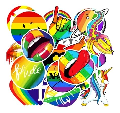 Stickers Gay Pride Lgbt Arcoiris Contra Agua Mercado Libre