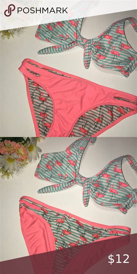 Reversible Flamingo Pink And Blue Bikini Blue Bikini Bikinis High