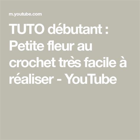 The Words Tuto Debutant Petite Fleur Au Crochet Tres Facile A Realiser