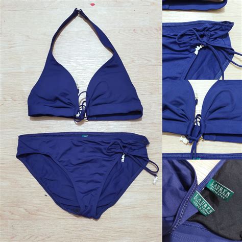 S Ralph Lauren Navy Two Piece Bikini Swimsuit Swimwear Women S