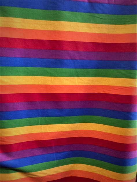 Lilly Craft Multi Color Rainbow 1 Stripe Polycotton Fabric Sold By