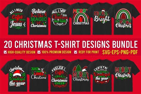 Christmas Typography T Shirt Bundle Bundle · Creative Fabrica