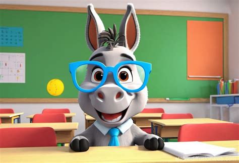 Donkey With Glasses In Classroom Stable Diffusion Online