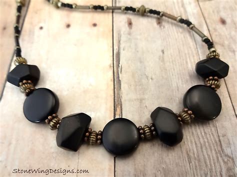 Bohemian Matte Black Onyx Nuggets Necklace