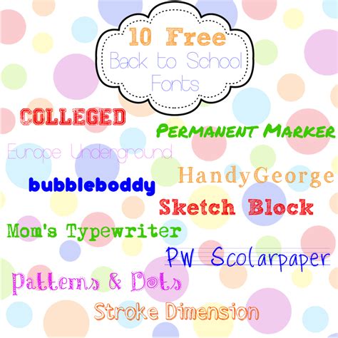 Tech Savvy Teacher 10 Free Back To School Fonts