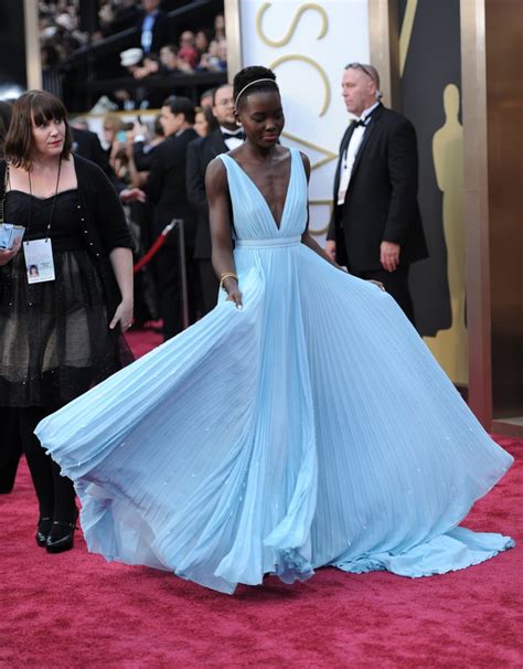 Lupita Nyongo In Light Blue Prada Dress At Oscars 2014 Popsugar Fashion Photo 2