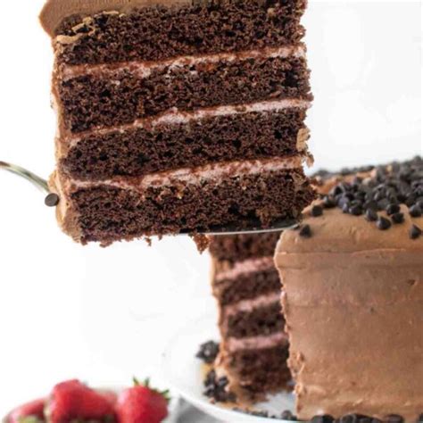 Chocolate Mousse Cake With Strawberries