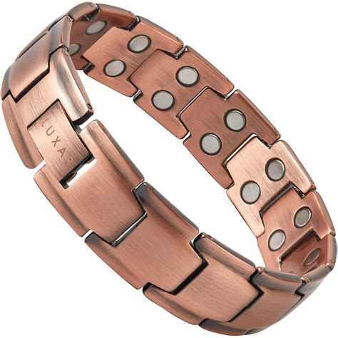 Luxar® Mens Copper Magnetic Therapy Linked Bracelet For Pain Relief