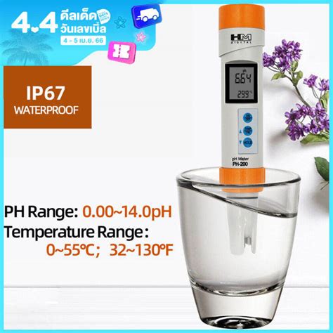 【cod】hm Digital Ph 200 Waterproof Ph Meter Temperature With Automatic