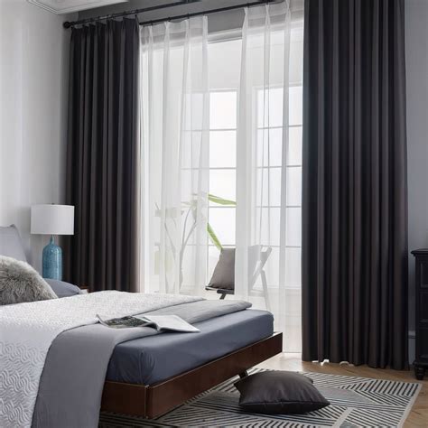 Dark Gray Blackout Curtains, Extra Long Extra Short Modern Design ...