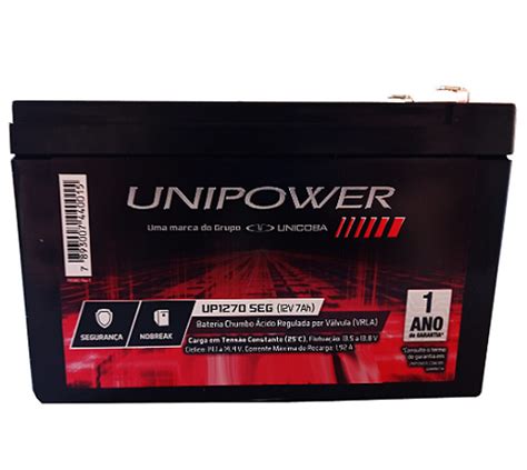 Bateria Selada V Ah Seg Unipower Vrla Agm Braspower