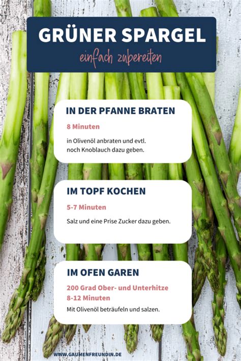 Gr Nen Spargel Zubereiten Braten Kochen Und Im Ofen